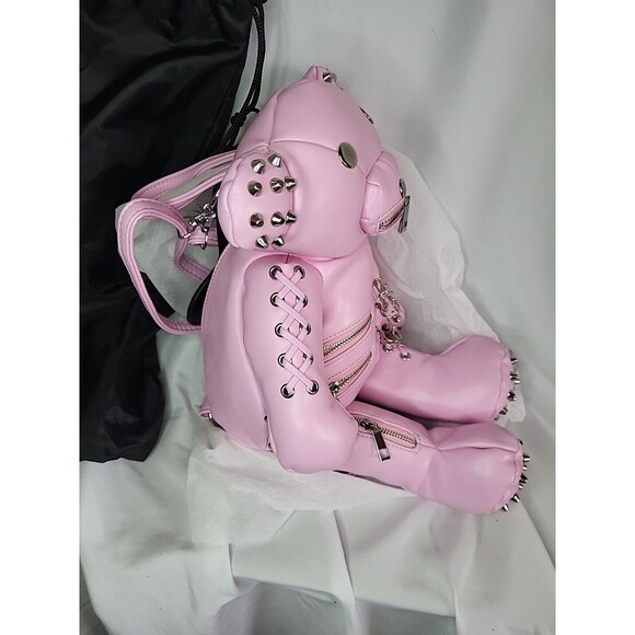 Pink Tormented Teddy Bear Backpack Bag Dolls Kill New W/ 2 Dustbags - Picture 9 of 16